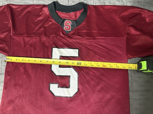 Vintage Stanford Cardinal #5 Fußball Trikot Jugend Large - rot Mesh Majestic - Bild 6 von 6