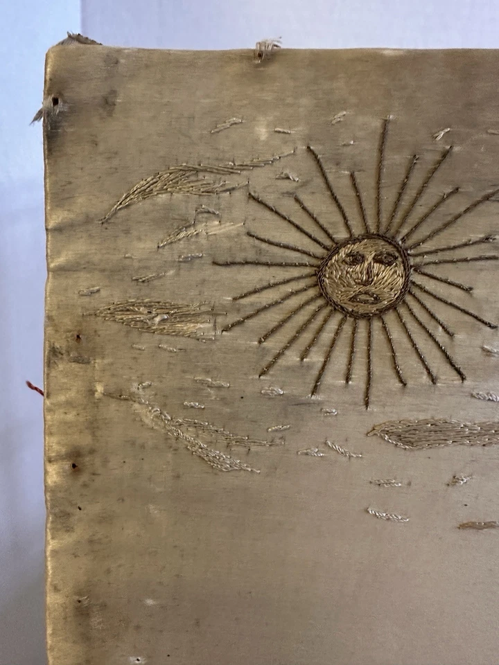 "Antiguo arte de pared pintura bordada de seda árbol de la vida asiático raro 20""x15""" Foto 2 de 4