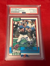 PHIL SIMMS GIANTS 1990 TOPPS SB MVP SIGNED FOOTBALL CARD AUTO PSA AUTHENTIC