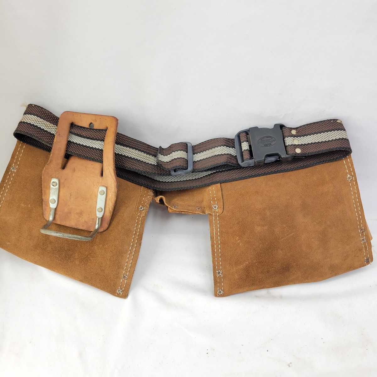Vtg Nicholas Workgear Heavy Split Cowhide Leather Tool Belt No