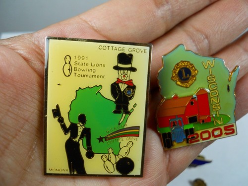 vintage mixed lot Lions Club International pins buttons patches fraternal - Imagen 6 de 15
