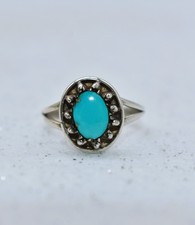 Turquoise Sterling Silver Handmade Petite Ring Size 5-1/2