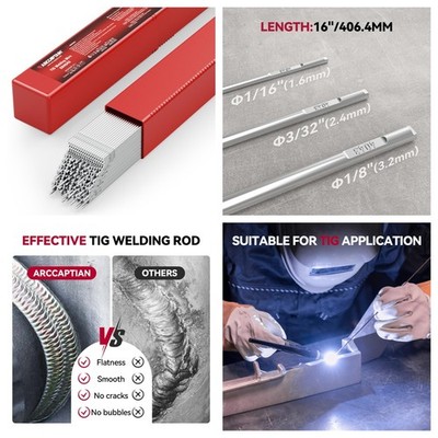 ARCCAPTAIN Aluminum TIG Welding Rod ER4043, Welding Wire Filler Rod, 3Size