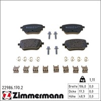 Zimmermann 22986.170.2 Bremsbelagsatz FüR Mercedes Benz A Klasse Cla B Gla Glb