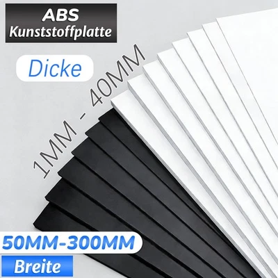 Schwarz Weiß ABS Kunststoffplatte Platte Kunststoff Platte Stärken 1mm bis 40mm - Bild 1 von 4