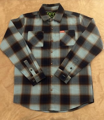 Dixxon DFC Youth Division Boys Long Sleeve Snap Button Plaid Shirt Size XL