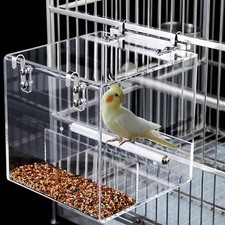 Automatic Bird Feeder for Cage, Acrylic Large, Transparent