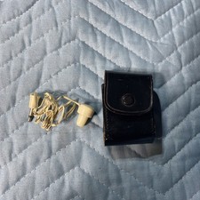 Vintage Mono Earbud for Transistor Radio Cassette Player with Leather Case Japan