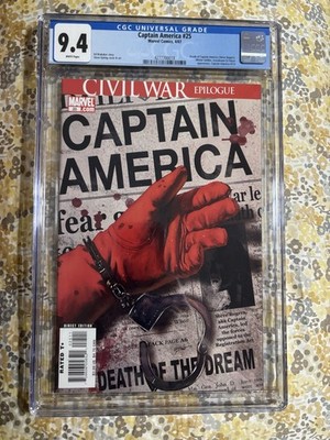 Captain America #25 Marvel Comics 2007 CGC 9.4 Death Of Captain America 