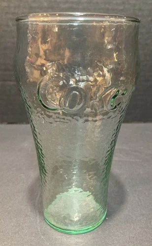 Vintage Indiana Glass Coca-Cola Green Wide-Mouth Pebble Glass Tumbler (32oz)