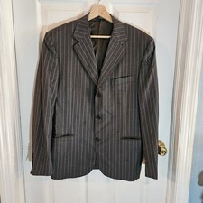 Canali Suit Jacket Brown Pinstripe Striped Blazer Sport Jacket 42R Pure Wool