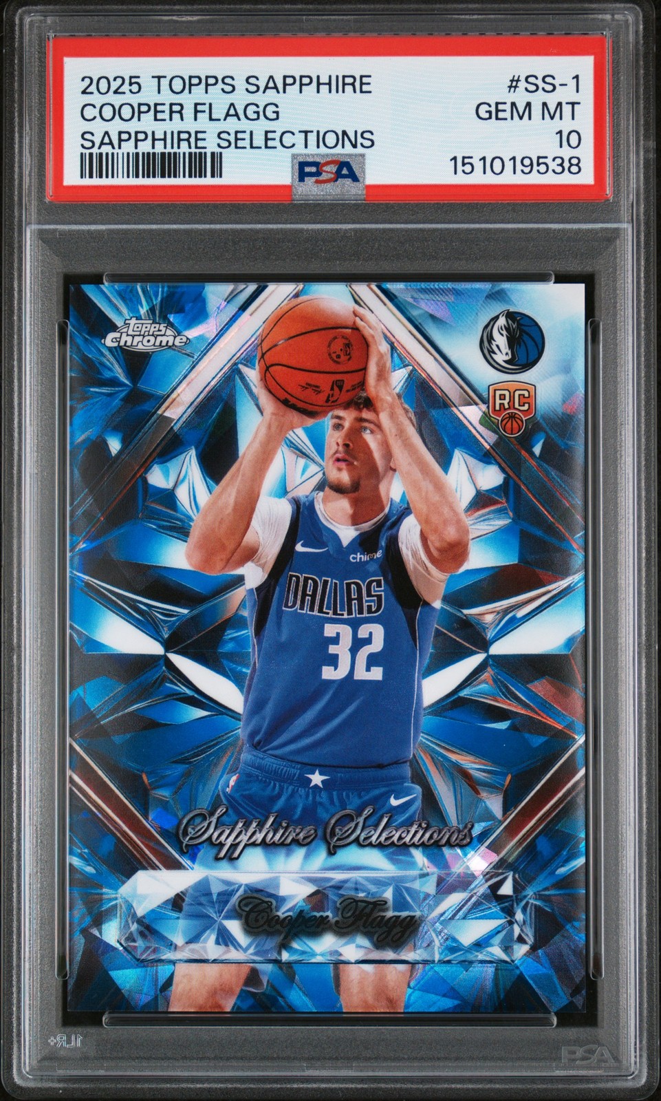 2025 TOPPS CHROME SAPPHIRE EDITION SAPPHIRE SELECTIONS #SS-1 COOPER FLAGG PSA 10