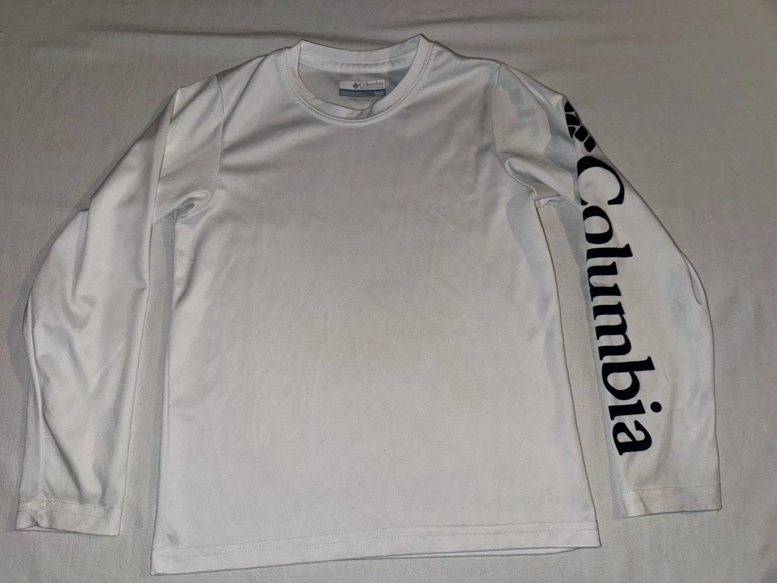 Columbia PFG Shirt Youth Boys XS White (6/7) Omni Shade Sun Protection