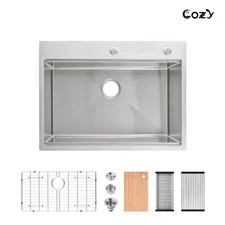 Cozy n Bath 30x22 inch overmount kitchen sink with accessors and drain