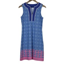 Cabana Life Talbots Womens Dress Size S Blue Pink Swim Coverup Resortwear Preppy