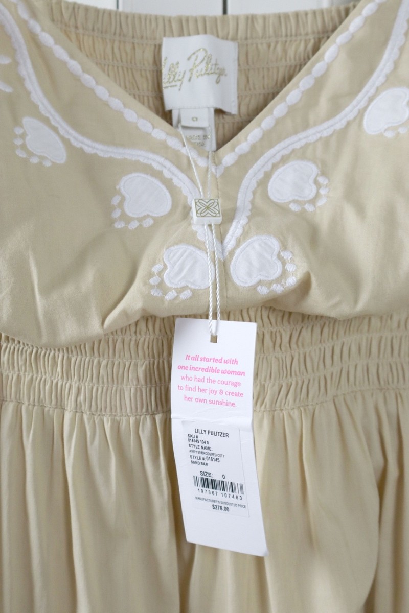 LILLY PULITZER NWT $278 Aviry Embroidered Cotton Tiered Midi Dress Size 0 |  eBay