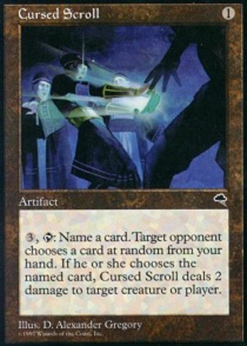 MTG magic cards 1x Cursed Scroll Tempest Moderate Play, English