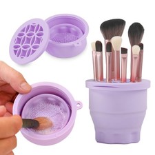 Portable Silicone Makeup Brush Cleaner Mat Washing Pad with Folding Cosmetic