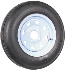 Trailer Tire On White Rim 530-12 5.30-12 5.30 x 12 Load Range C 4 Lug 12 x 4 ...