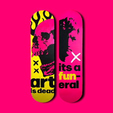 Hand Painted Skateboard Deck Wood Wall Art, Urban Modern Home Wall Hanging Decor