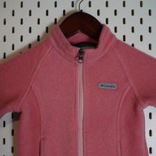 Columbia Fleece Jacket Full Zip Coral Pink Girls Kids Size 3T Warm Cozy