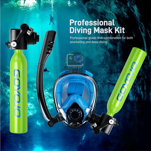 0.5L*2 Mini Scuba Diving Tank Set w/ Snorkel Mask– Portable Oxygen Cylinder Gear - Picture 3 of 14