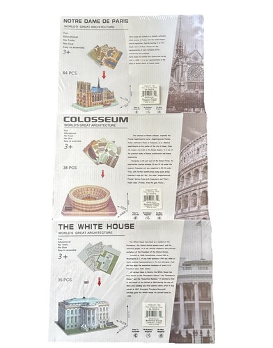 Lot Of 3 World’s Greatest Architecture Colosseum / Notre Dame / The White House - Picture 2 of 6