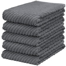 5 Pack 100 Cotton Kitchen Towels, 16x19 inch Soft Terry Dish Towels Absorben...