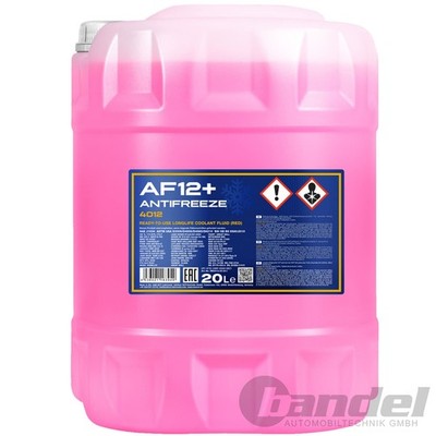 1 x 20 L MANNOL AF12+ KÜHLERFROSTSCHUTZ ROSA -40°C FERTIG-MIX für VW G12 G12+