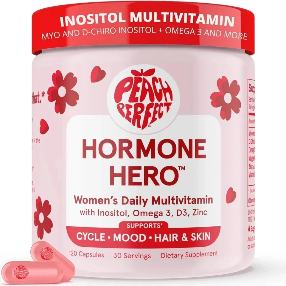 Peach Perfect Hormone Hero – Inositol Multivitamin for Women – Cycle & Mood Supp