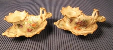 Pair Miniature Dresden Handled Candle Holders, Wissmann