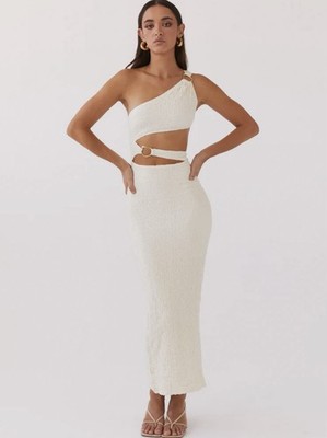 Peppermayo Exclusive - North Haven Maxi Dress - Ivory Wave/size 8 