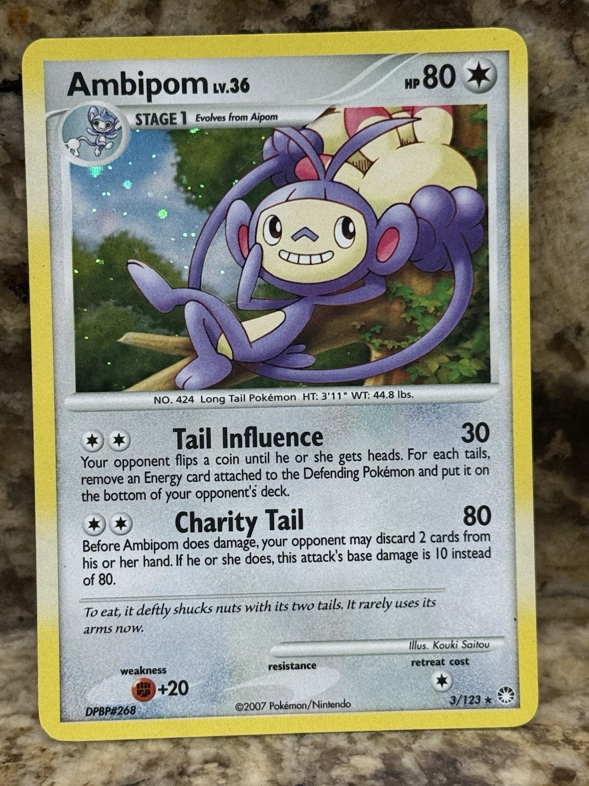 Ambipom Mysterious Treasures 3/123 Pokemon TCG Holo LP