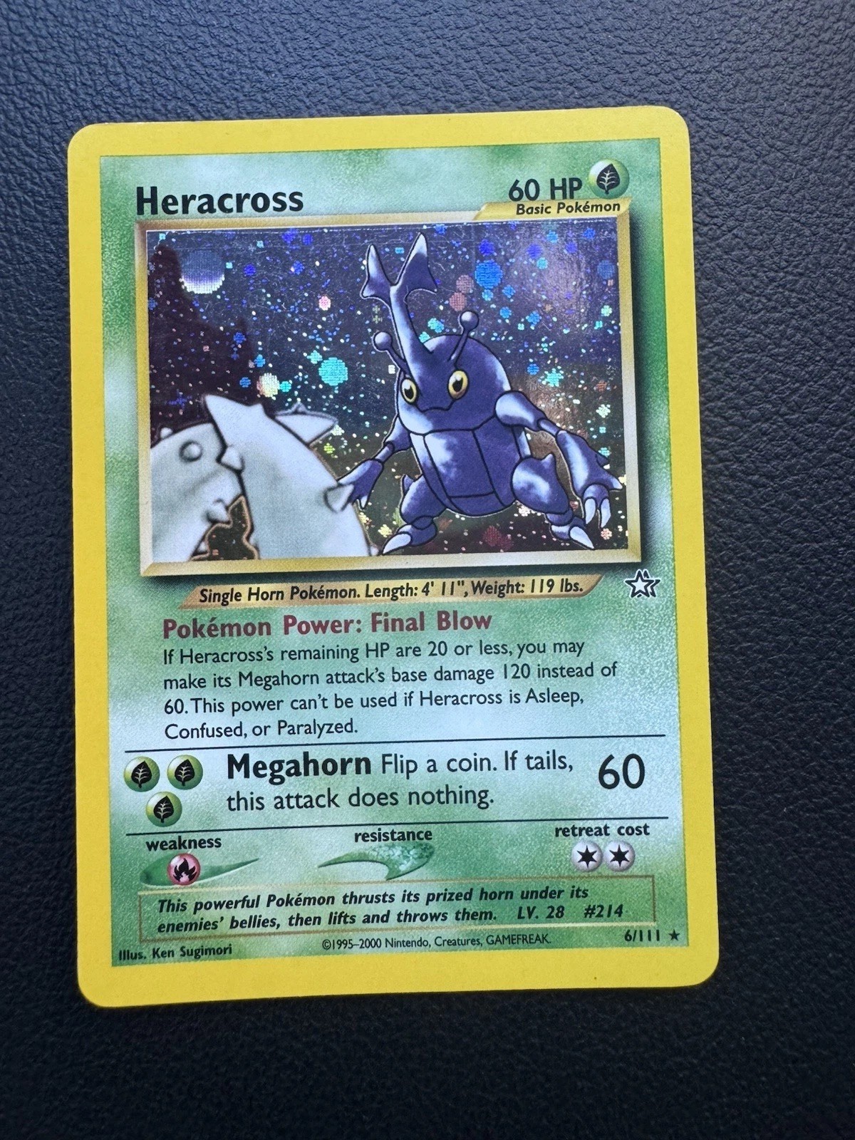 Pokemon Heracross 6/111 Neo Genesis Holo Rare NM Condition