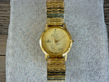 VINTAGE LORUS QUARTZ WATCH MENS MICKEY MOUSE GOLD TONE DISNEY NEW BATTERY