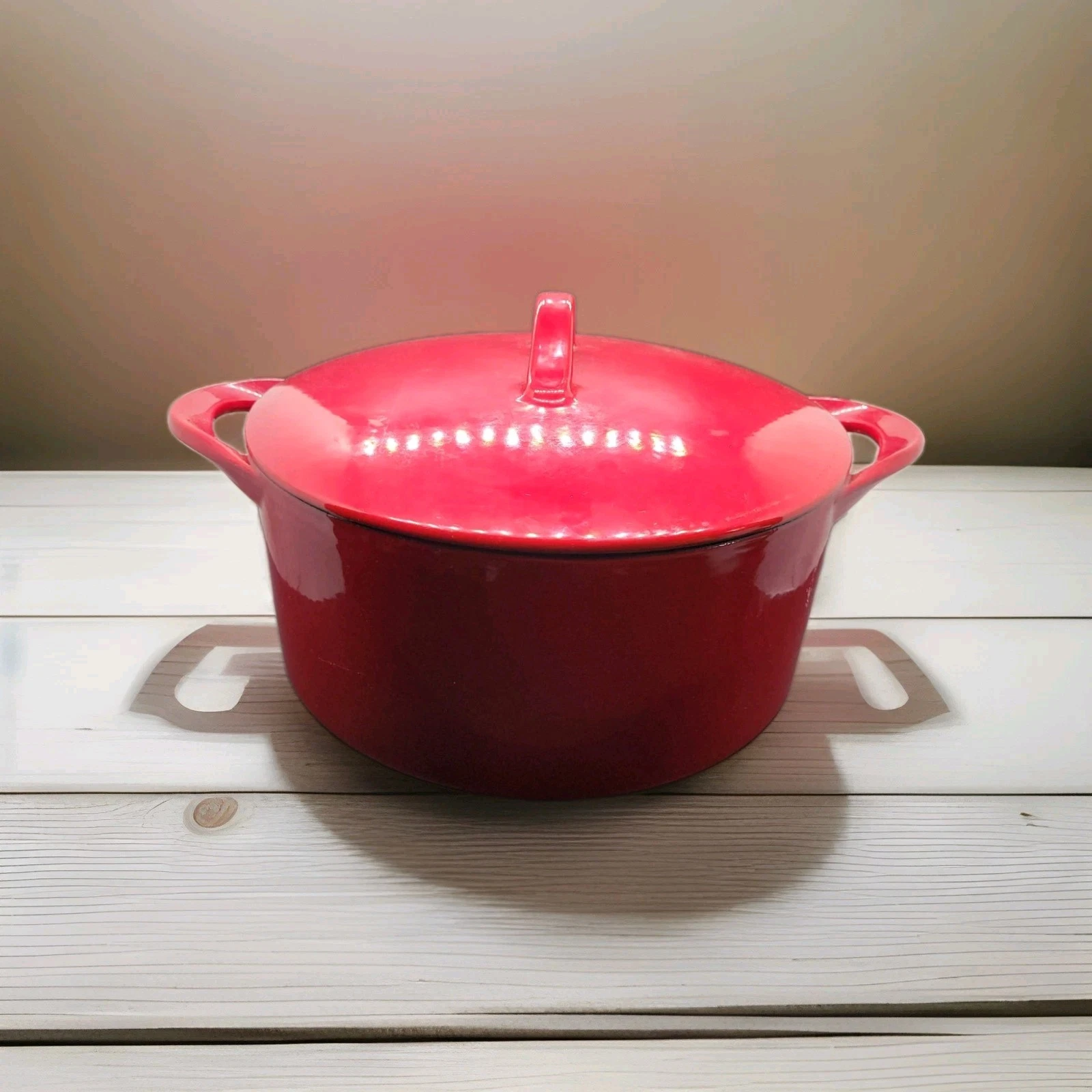 Giada De Laurentiis 6qt Dutch Oven Cast Iron Red Double Handles