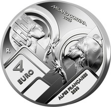 ITALIA 2026 HANDOVER OLIMPIADI MILANO CORTINA 4 EURO ONCIA ARGENTO REVERSE PROOF