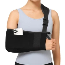 Arm Sling with Thumb Loop – Adjustable Shoulder Immobilizer for Left Right Arm