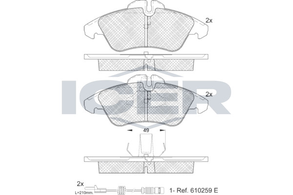 Bremsbelagsatz Vorne Ate-System FüR Mercedes Sprinter B901 B902 95-> 0044205520-image