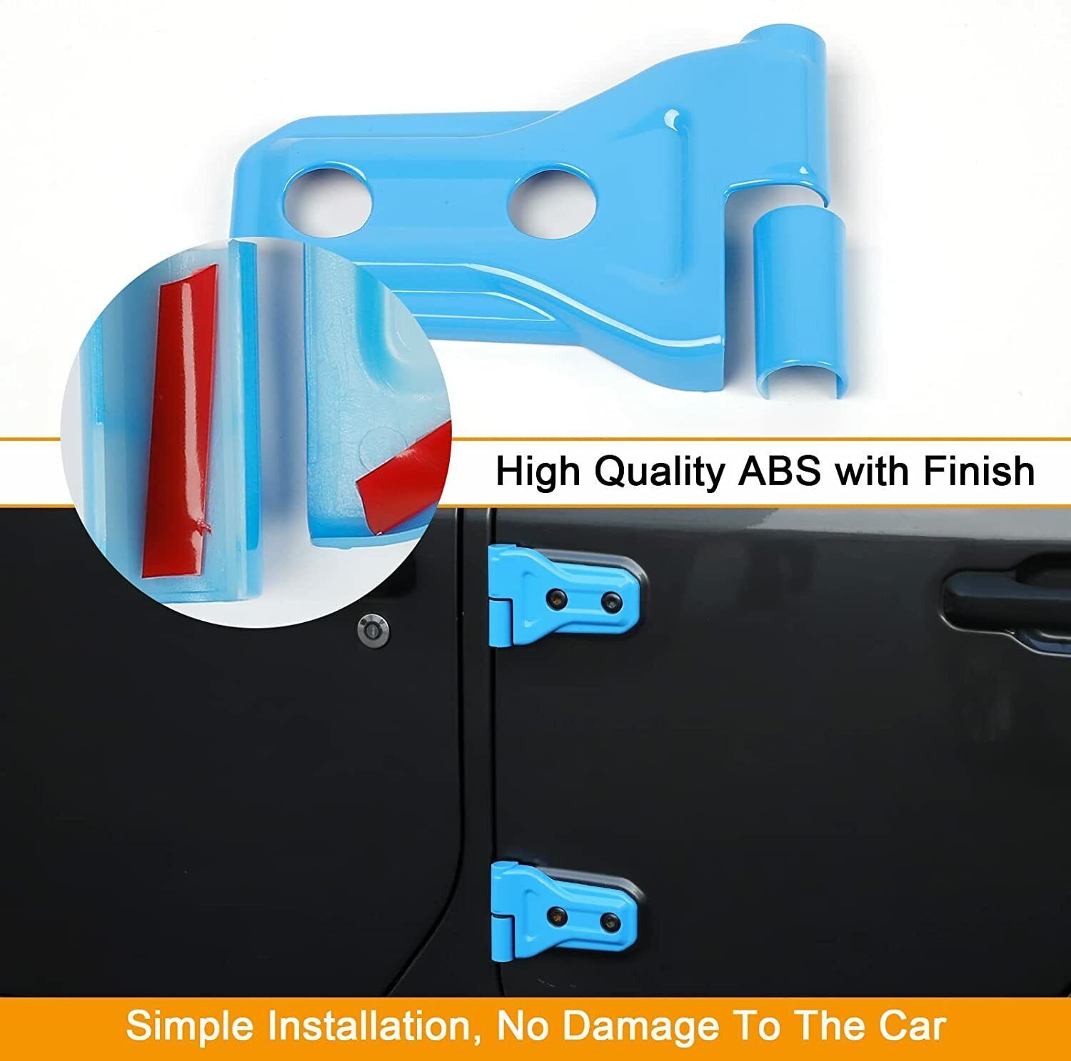 16PCS Door Hinge Cover Decor Trim for Jeep Wrangler JL JT 4 Door 2018