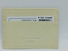 Ili New York genuine leather wallet credit card holder RFID 7201 Champagne bone