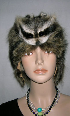 raccoon hat with face