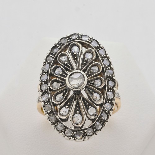 Anillo Vintage de Oro Rosa 14KT Diamantes Áspero 1.30CT Naturales No Tratado - Imagen 2 de 5