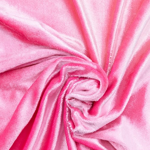 Iridescent Bright Pink Knit Stretch Velour Fabric 60" Wide By The Yard - Picture 6 of 6