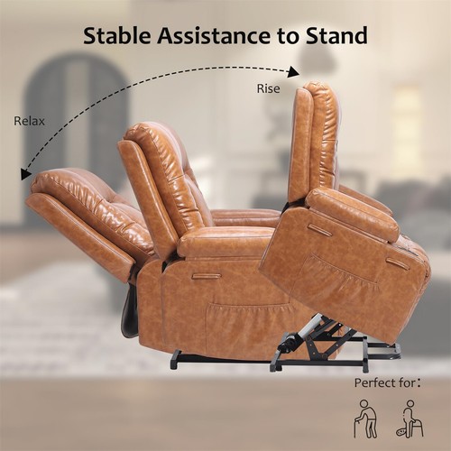 Oversized Faux Leather Power Lift Recliner Chair for Elderly Reclining Sofa - Picture 5 of 8