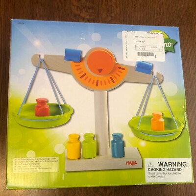 HABA Wooden Play Store Scale, Toy, Includes All 5 Weights, MSRP $100 plus