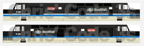 Kleber Vinyl Klasse 37 Aufkleber Anzug OO Stärke Hornby/Lima - Scotrail 3740910 | Condition: New