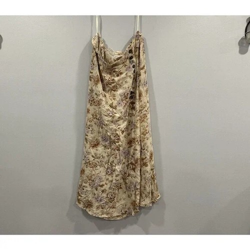 Evan Picone Silk Vintage Floral Maxi Long Skirt 16W