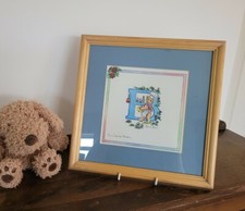 Handbemalter blauer Buchstabe "B" Taufe, neues Babygeschenk/Bild Kieferrahmen