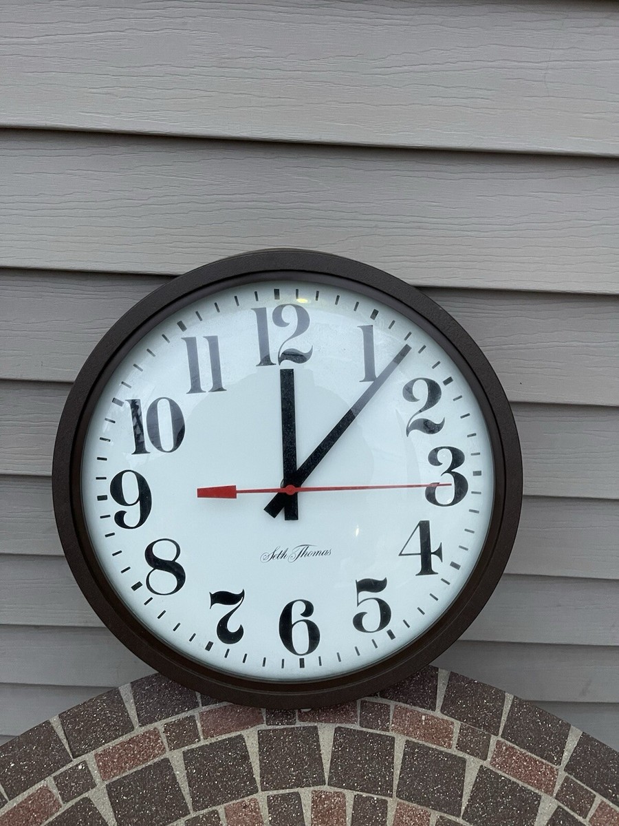 VTG SETH THOMAS Commercial Wall Clock Plastic Convex Glass For